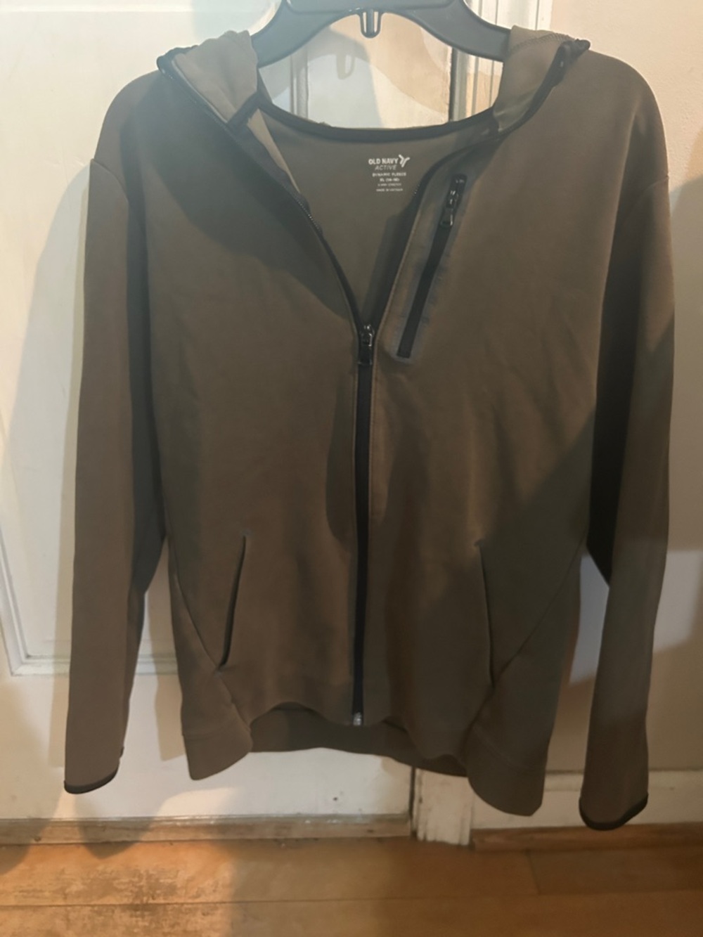 Old Navy Olive Hooded Full-Zip Sweatshirt
